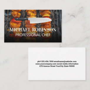 Chef Knife Grill Chichkebab Business Card