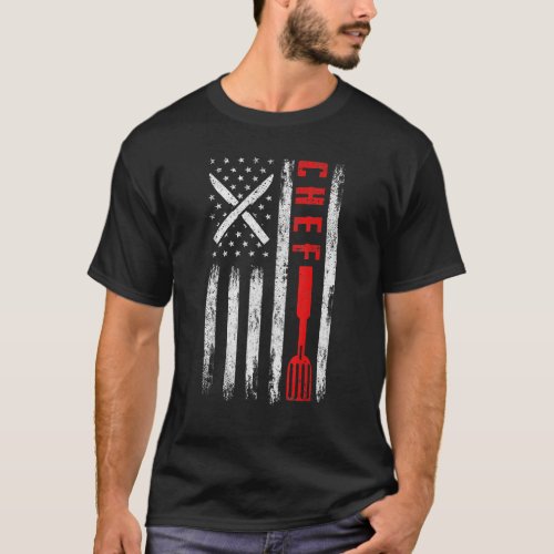 Chef Knife Usa Patriotic Cook American Flag 4th Of T_Shirt