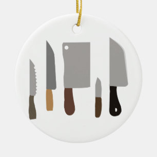 Chef Knives Ceramic Ornament
