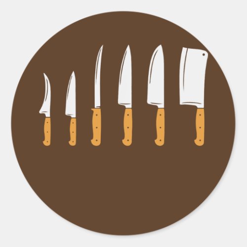 Chef Knives Kitchen Knives Collection  Classic Round Sticker