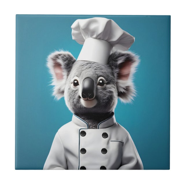 Chef Koala Ceramic Tile (Front)