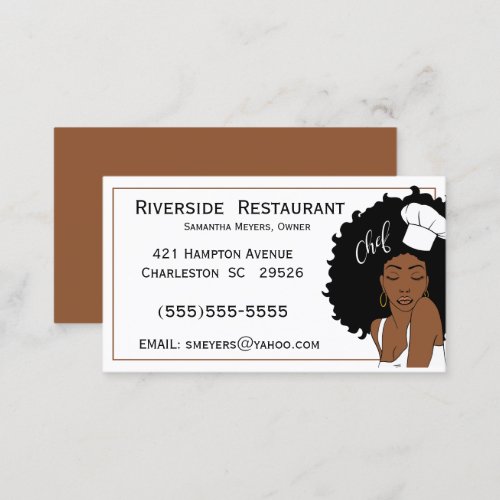 Chef Lady Africian American Woman Business Card