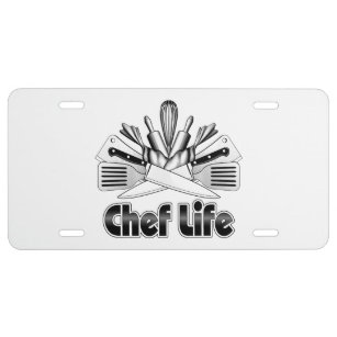 Kitchen License Plates Zazzle Chef Life Kitchen Utensils License Plate