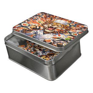 Chef Lion Puzzle Tin – Funny Sushi Design