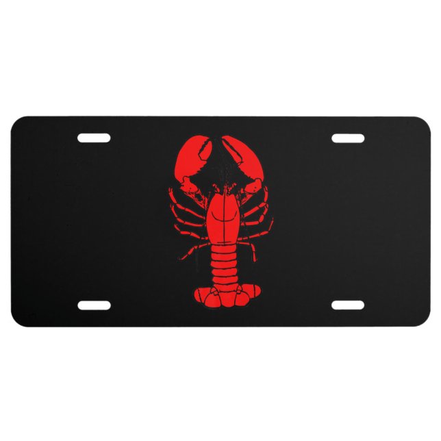 Chef & lobster | Cartoon lobster Lovers Gift License Plate (Front)