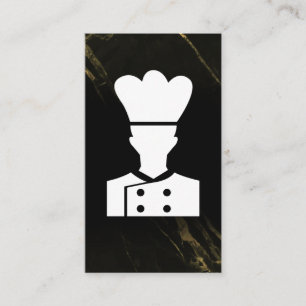 Chef Logo Black Marble Business Card