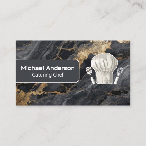 Chef Logo  Marble  Catering Business Card