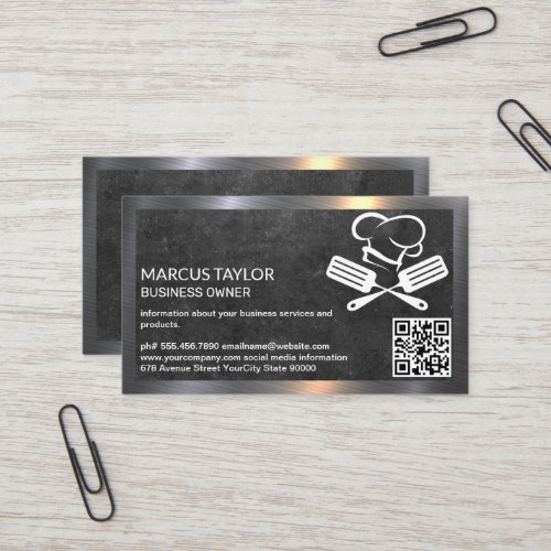 Chef Logo  QR Code  Culinary Business Card