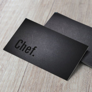 Chef Minimalist Black Typography Business Card