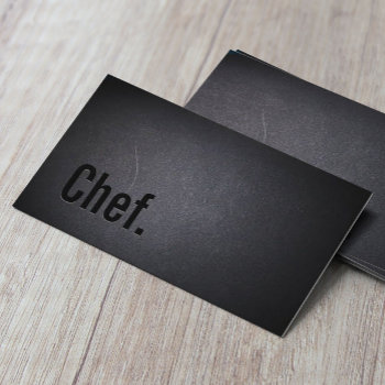 Chef Minimalist Black Typography Business Card by cardfactory at Zazzle