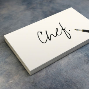 Chef Minimalist Handwriting Script Elegant Business Card