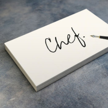 Chef Minimalist Handwriting Script Elegant Business Card by cardfactory at Zazzle