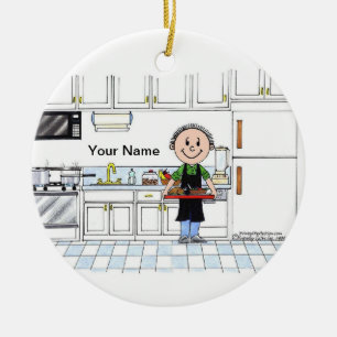 Chef, no Hat - Male Ceramic Ornament