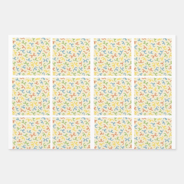 Chef Noodle Doodle Scribble Pattern Wrapping Paper (Front 2)