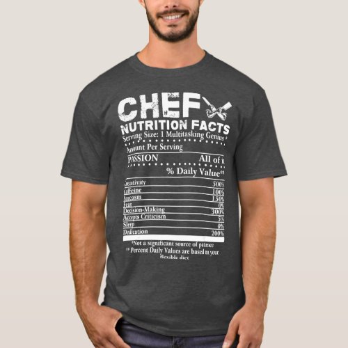 Chef Nutrition Facts  Cool Chef Tee Gift For