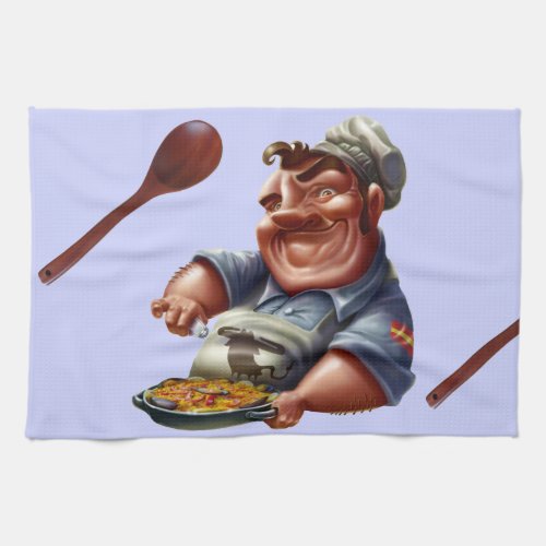 Chef of Spanish Cuisine with Paella _ M1 Kitchen Towel