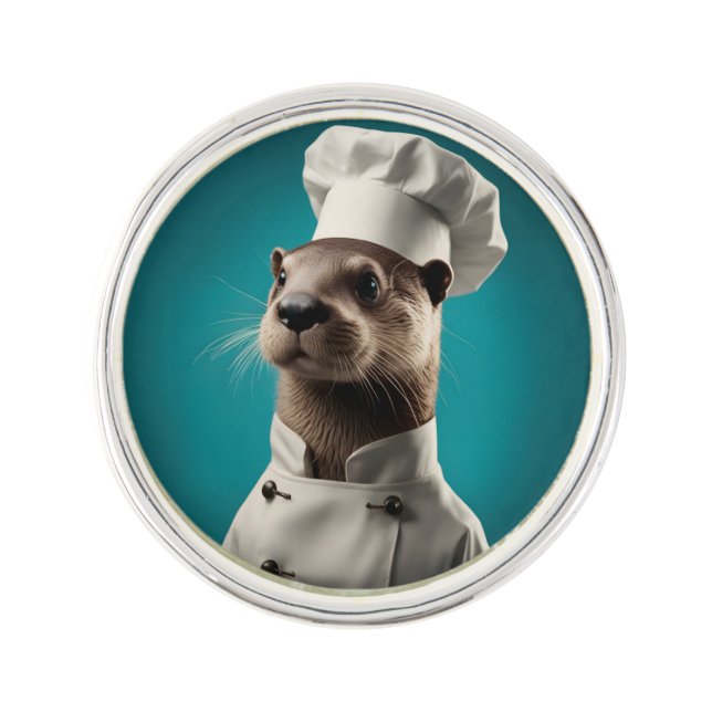 Chef Otter Lapel Pin (Front)