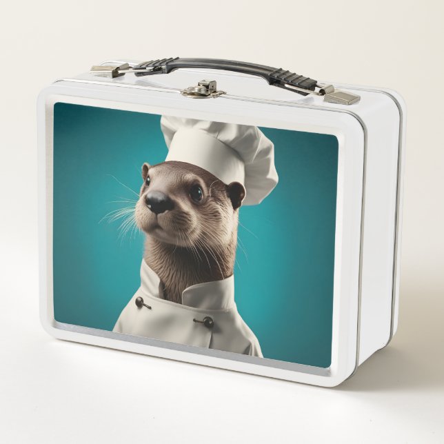 Chef Otter Metal Lunch Box (Front)