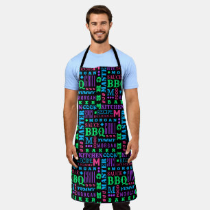 Chef Pattern Black And Neon Cook Personalized Apron