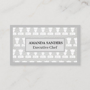 Chef Pattern Leather Whisk Business Card