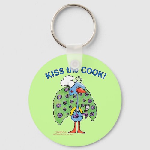 Chef Peacock Kiss the Cook Keychain