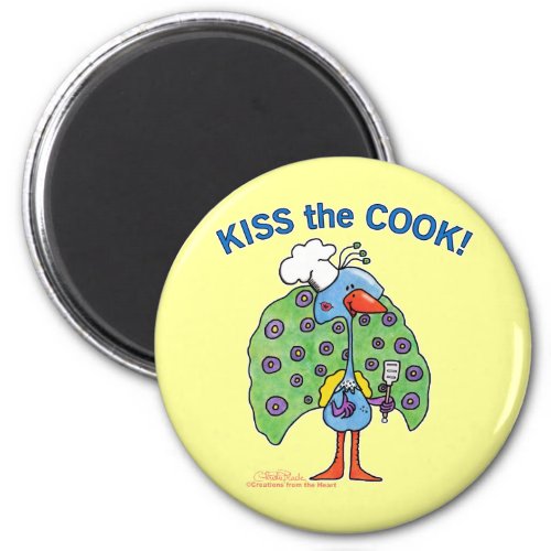 Chef Peacock Kiss the Cook Magnet