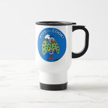 Chef Peacock  Kiss The Cook! Travel Mug by creationhrt at Zazzle