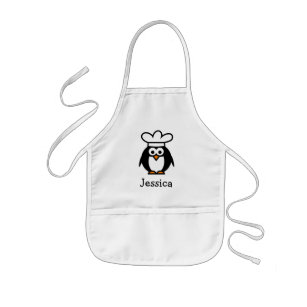 Chef penguin cartoon apron for kids   Personalize