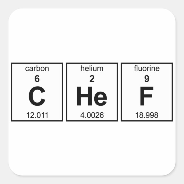 CHeF Periodic Table Square Sticker (Front)