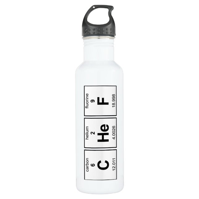 CHeF Periodic Table Water Bottle (Front)
