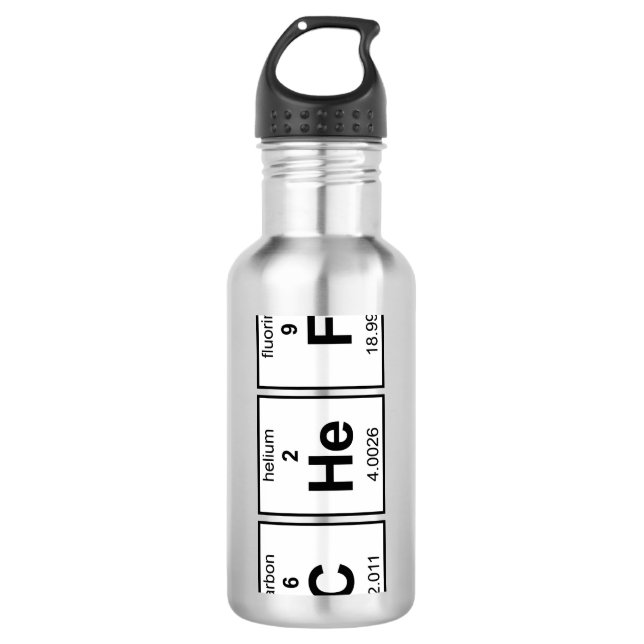 CHeF Periodic Table Water Bottle (Front)