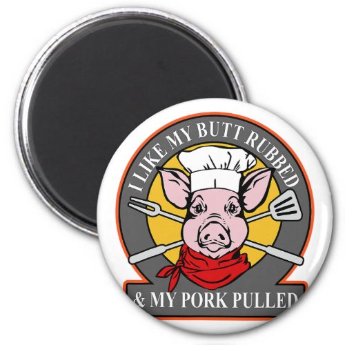 chef pig grilling pull my pork barbecue grilling l magnet