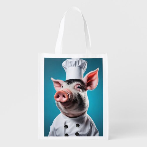Chef Pig Grocery Bag