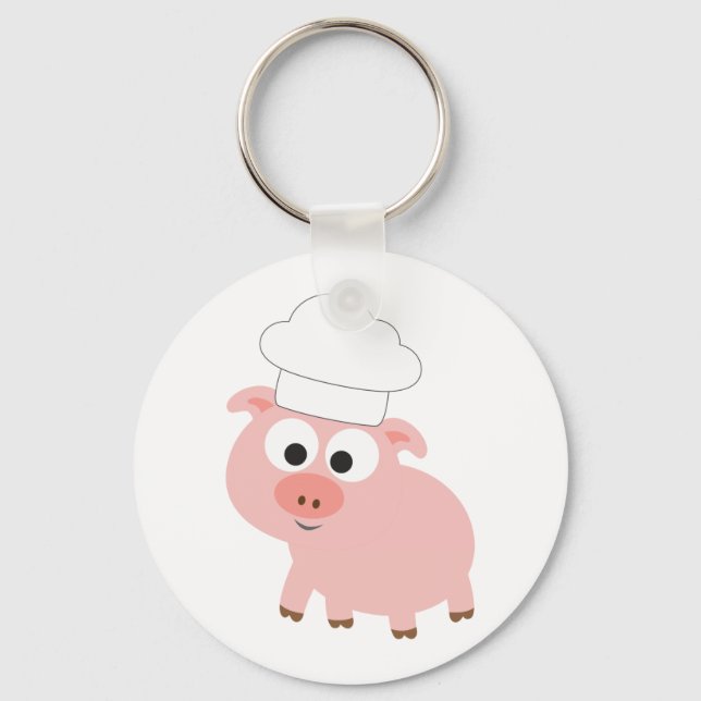 Chef Pig Keychain (Front)