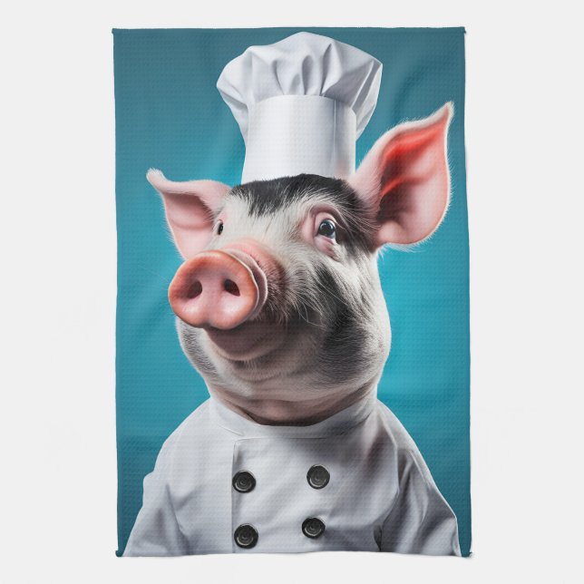 Chef Pig Kitchen Towel (Vertical)