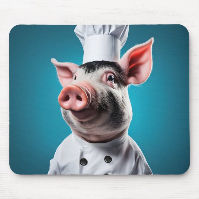 Chef Pig Mouse Pad (Front)