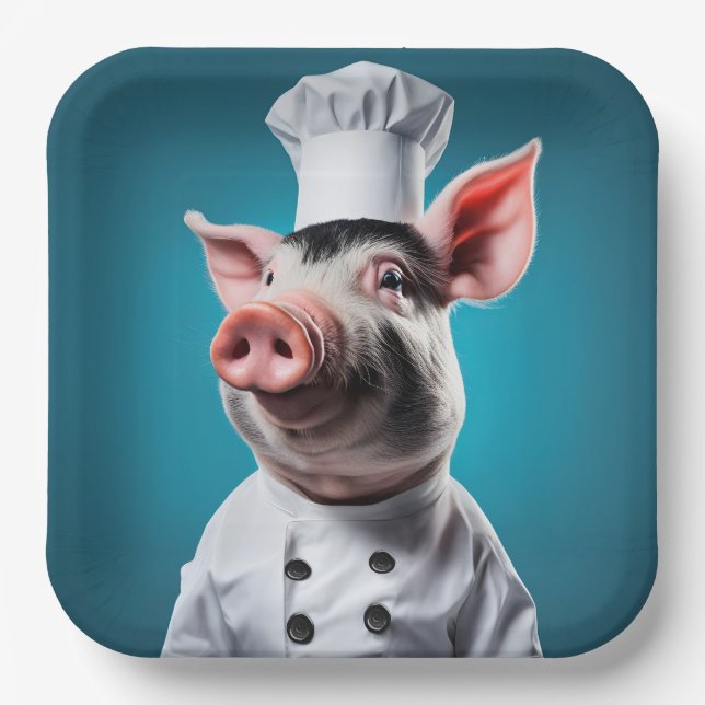 Chef Pig Paper Plates (Front)