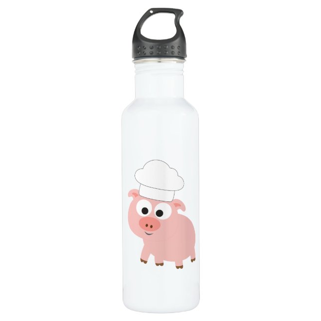 Chef Pig Stainless Steel Water Bottle (Front)