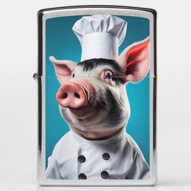 Chef Pig Zippo Lighter (Front)