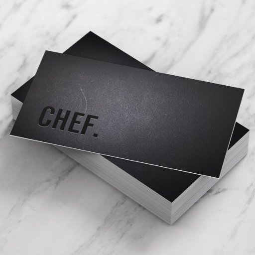 Customizable Cool Black Out Chef Dark Business Card