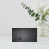 Chef Professional Dark Minimalist Business Card (Standing Front)