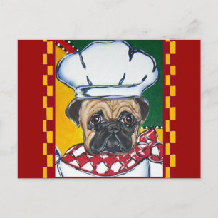 Chef Pug Postcard