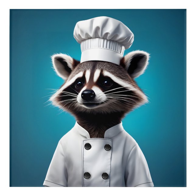 Chef Raccoon Acrylic Print (Front)