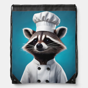 Chef Raccoon Drawstring Bag