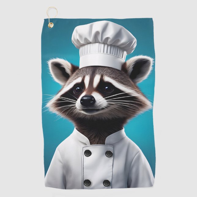 Chef Raccoon Golf Towel (Front)