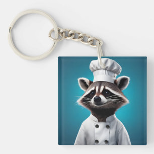 Chef Raccoon Keychain