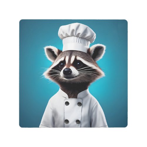 Chef Raccoon Metal Print
