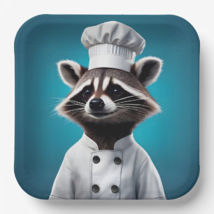Chef Raccoon Paper Plates