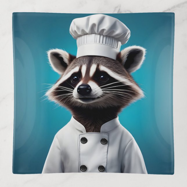 Chef Raccoon Trinket Tray (Front)