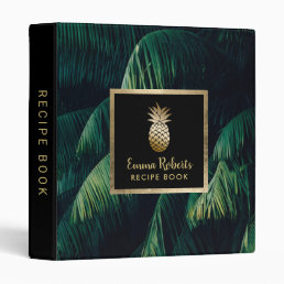 Chef Recipe Pineapple Tropical Palm Leaves 3 Ring Binder